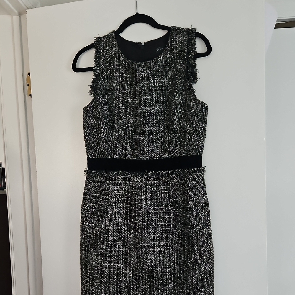 J. Crew Black and White Sleeveless Sheath Dress